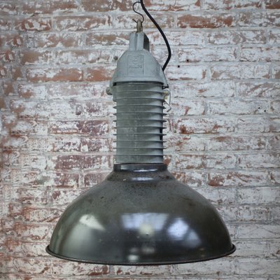 Vintage Dutch Industrial Pendant Light in Black Enamel from Philips-BLS-1732280