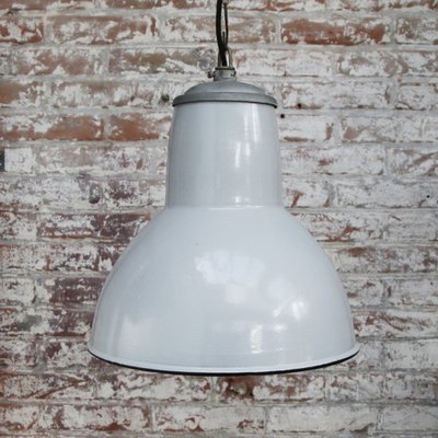 Vintage Dutch Industrial Pendant Light in Gray Enamel from Philips-BLS-1259086