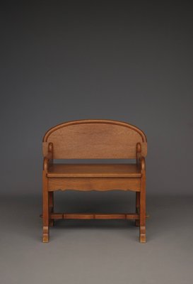 Vintage Dutch Oak Church Armchair, 1940s-MB-2034536