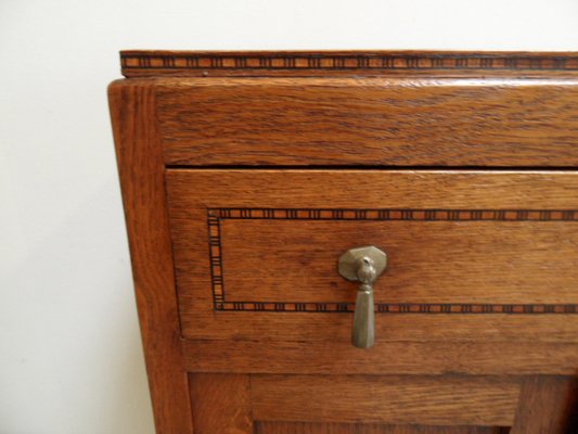 Vintage Dutch Oak Filing Cabinet, 1930s-PNJ-2041148