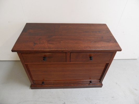 Vintage Dutch Oak Filing Cabinet with Roller Shutter, 1920s-PNJ-1369481