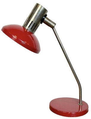 Vintage East German Red Table Lamp from Aka Leuchten, 1970s-CGF-1815243