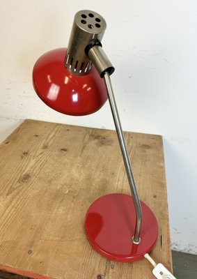 Vintage East German Red Table Lamp from Aka Leuchten, 1970s-CGF-1815243