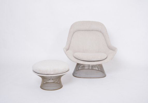 Vintage Easy Chair and Ottoman by Warren Platner, 1960s, Set of 2-FN-1763650