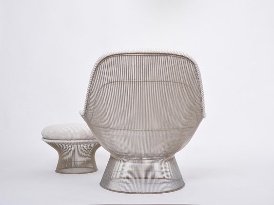 Vintage Easy Chair and Ottoman by Warren Platner, 1960s, Set of 2-FN-1763650