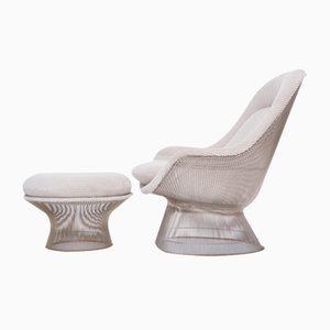 Vintage Easy Chair and Ottoman by Warren Platner, 1960s, Set of 2-FN-1763650