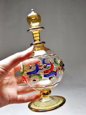 Vintage Egyptian Blown Glass Perfume Bottles, Set of 5-GRD-2021828