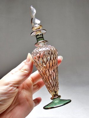 Vintage Egyptian Blown Glass Perfume Bottles, Set of 5-GRD-2021828