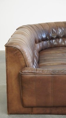 Vintage Elements Sofa in Thick Leather, 1960s, Set of 6-HPP-2033007