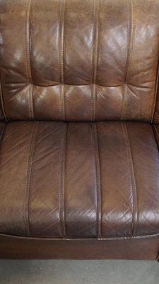 Vintage Elements Sofa in Thick Leather, 1960s, Set of 6-HPP-2033007