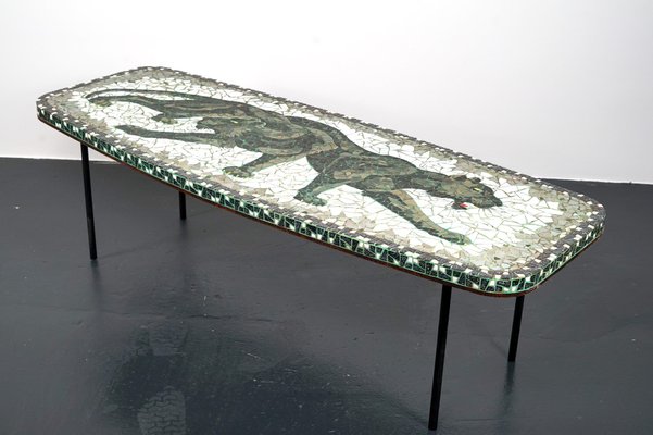 Vintage Elliptical Mosaic Coffee Table, 1960s-CIP-963126