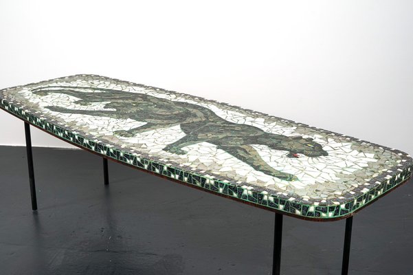 Vintage Elliptical Mosaic Coffee Table, 1960s-CIP-963126