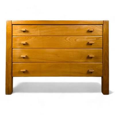 Vintage Elm Chest of Drawers with Leather Handles from Maison Regain-HLV-2024357