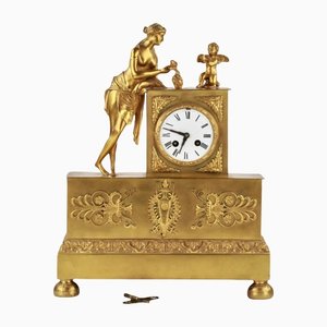 Vintage Empire Brass Mantel Clock-WMV-1127639