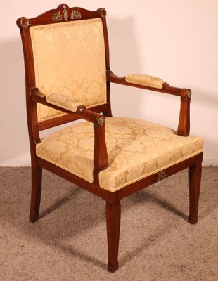 Vintage Empire Mahogany Armchair-HPU-1778438