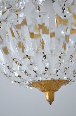 Vintage Empire Style Italian Crystal Chandelier, 1950s-OV-684292