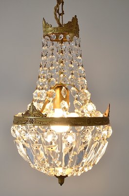 Vintage Empire Style Italian Crystal Chandelier, 1950s-OV-684292