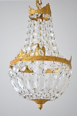 Vintage Empire Style Italian Crystal Chandelier, 1950s-OV-684292