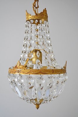 Vintage Empire Style Italian Crystal Chandelier, 1950s-OV-684292