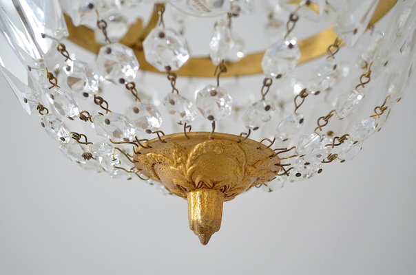 Vintage Empire Style Italian Crystal Chandelier, 1950s-OV-684292