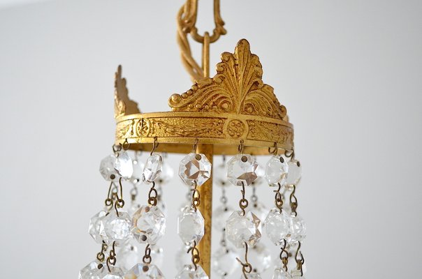 Vintage Empire Style Italian Crystal Chandelier, 1950s-OV-684292