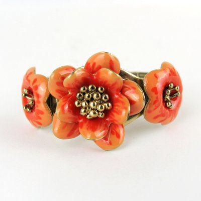 Vintage Enamel Articulated Bracelet, 1960s-YGE-868700