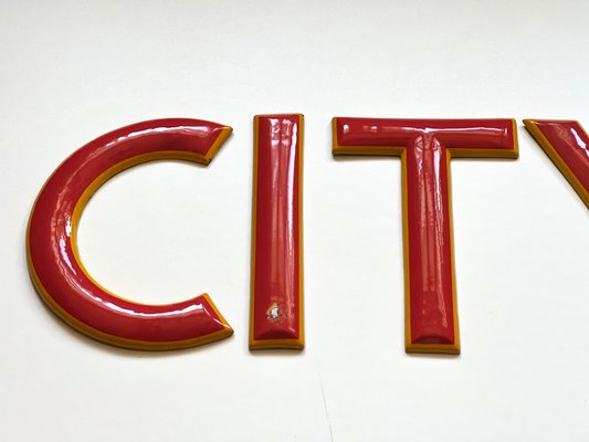 Vintage Enamel City Sign, 1950s, Set of 5-ALG-1440635