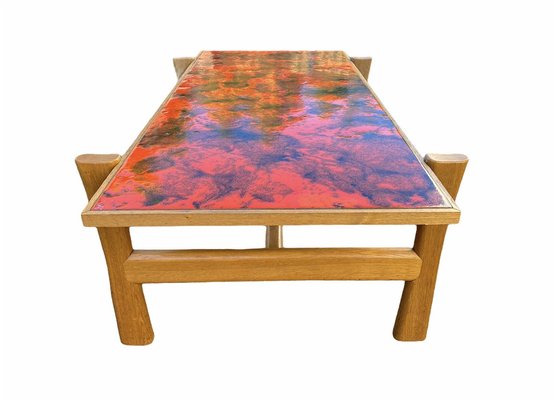 Vintage Enameled Coffee Table with Lava Effect Top, 1970s-PYR-956528