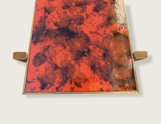 Vintage Enameled Coffee Table with Lava Effect Top, 1970s-PYR-956528