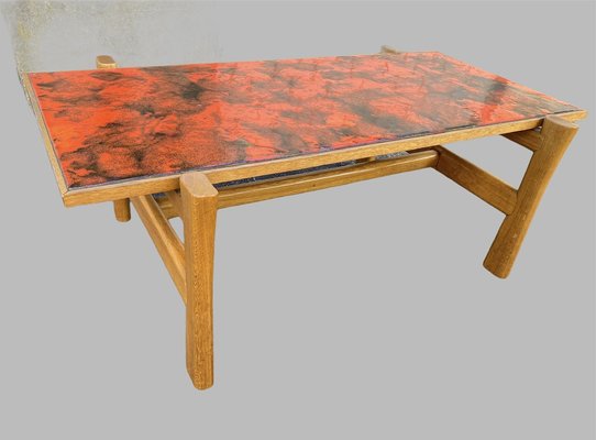 Vintage Enameled Coffee Table with Lava Effect Top, 1970s-PYR-956528