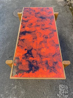 Vintage Enameled Coffee Table with Lava Effect Top, 1970s-PYR-956528