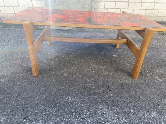 Vintage Enameled Coffee Table with Lava Effect Top, 1970s-PYR-956528