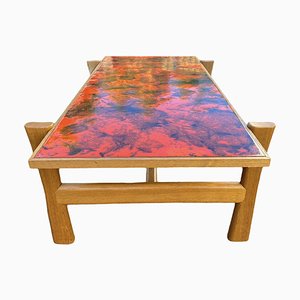 Vintage Enameled Coffee Table with Lava Effect Top, 1970s-PYR-956528