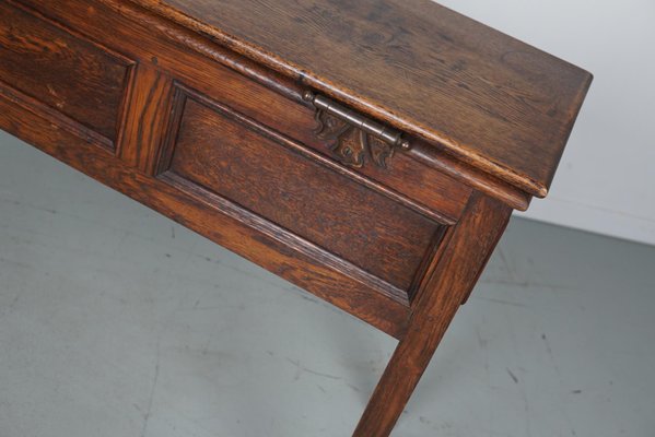 Vintage English Rustic Farmhouse Oak Side Table, 1950s-XO-1818832