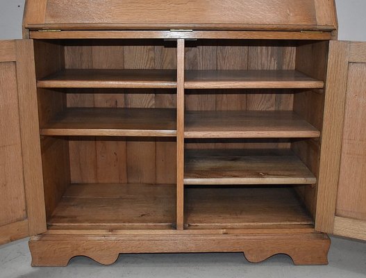 Vintage English Solid Blond Oak Wall Unit-RVK-581391