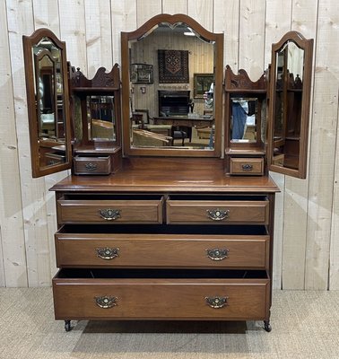 Vintage English Walnut Dresser-QYF-1118528