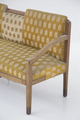 Vintage Fabric and Brass Wooden Sofa, 1950s-RCE-1382801