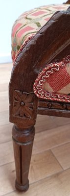 Vintage Fabric and Wood Medallion Chair-NMC-1756550