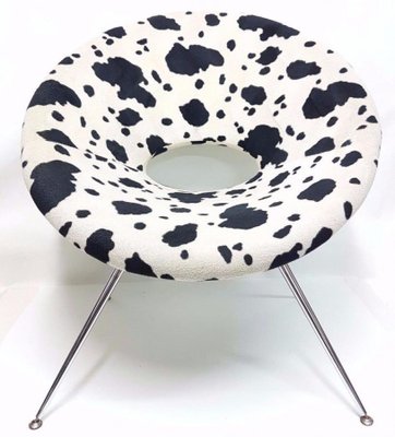 Vintage Fabric & Metal Circle Chair, 1970s-FIP-1171850