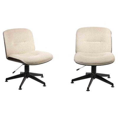 Vintage Fabric Swivel Chairs, Mid-20th-Century, Set of 2-ZCI-1362582