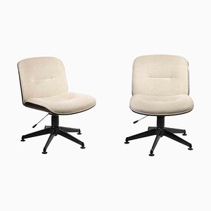 Vintage Fabric Swivel Chairs, Mid-20th-Century, Set of 2-ZCI-1362582