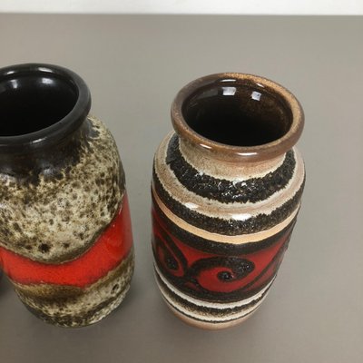 Vintage Fat Lava Pottery 213-20 Vases fromScheurich, Germany, Set of 4-QZ-1153027