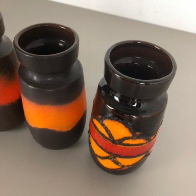 Vintage Fat Lava Pottery 242-22 Vases from Scheurich, Germany, Set of 4-QZ-1153028