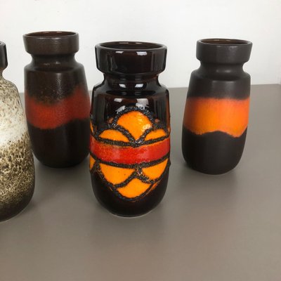 Vintage Fat Lava Pottery 242-22 Vases from Scheurich, Germany, Set of 4-QZ-1153028