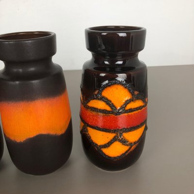 Vintage Fat Lava Pottery 242-22 Vases from Scheurich, Germany, Set of 4-QZ-1153028