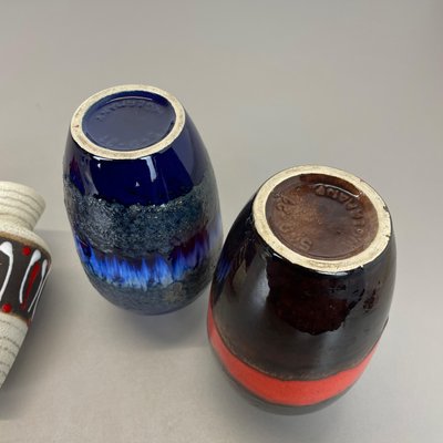 Vintage Fat Lava Pottery Vases from Scheurich, Germany, 1970s, Set of 5-QZ-1132565