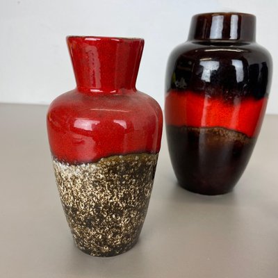 Vintage Fat Lava Pottery Vases from Scheurich, Germany, 1970s, Set of 5-QZ-1132565