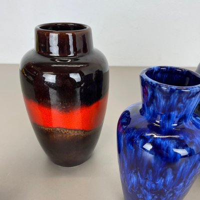 Vintage Fat Lava Pottery Vases from Scheurich, Germany, 1970s, Set of 5-QZ-1132565