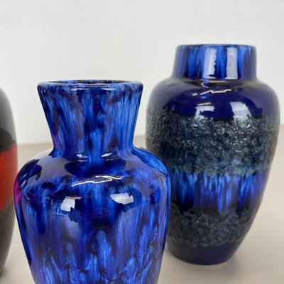 Vintage Fat Lava Pottery Vases from Scheurich, Germany, 1970s, Set of 5-QZ-1132565