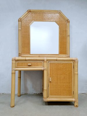 Vintage Faux Bamboo Dressing Table, 1980s-BW-711822